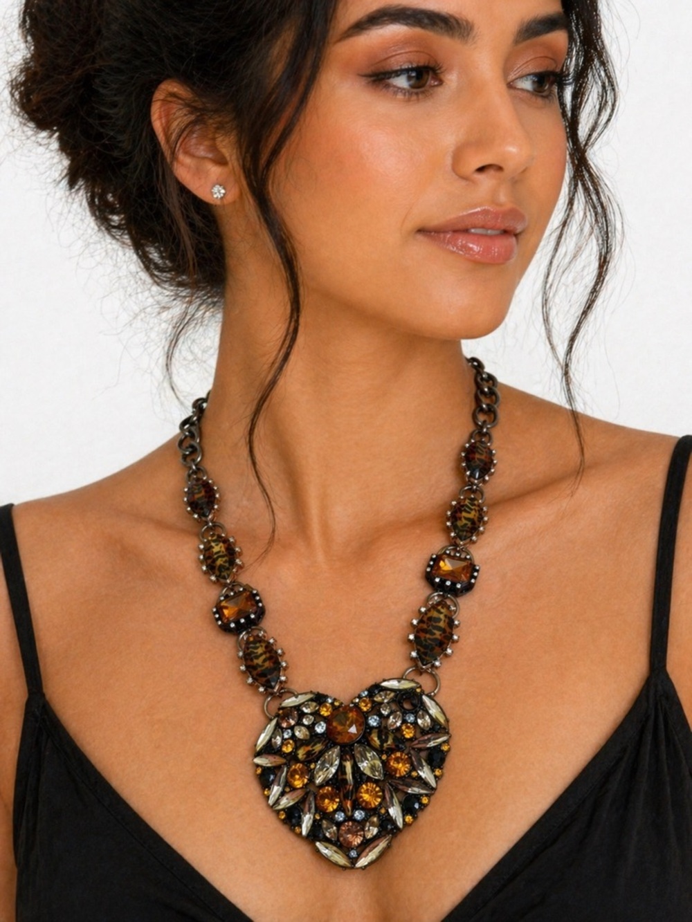 Betsey Johnson Hollywood Glam Tiger Heart Necklace